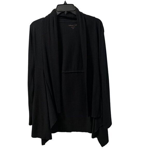 Coldwater Creek Black Open Front Cardigan Jacket Sz M 10-12 sweater cardigan - Picture 6 of 12